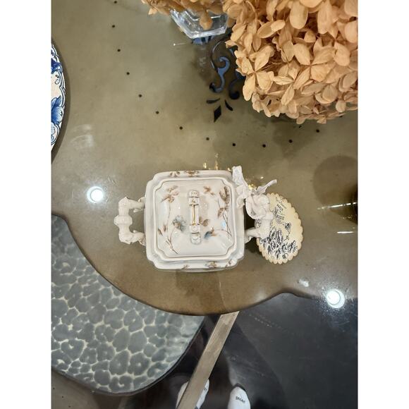 Antique Limoges Haviland Hand P Turquoise Color Floral Bouquet Tureen Good Cond. - Picture 5 of 6